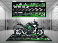 Motorcycle Mat Matches Kawasaki Z900 - Size Options And Customizable